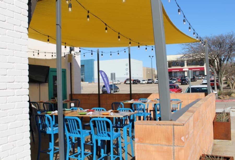 The Blue Goose Cantina in Plano has a smaller shaded patio in addition to its enclosed one. (William C. Wadsack/Community Impact Newspaper)