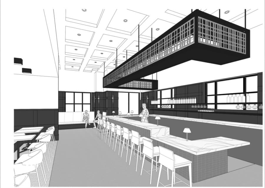 The Chef's Table will feature a full bar. (Rendering courtesy The Chef's Table)