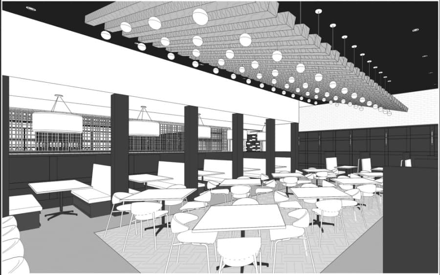Both indoor and outdoor seating will be offered. (Rendering courtesy The Chef's Table)