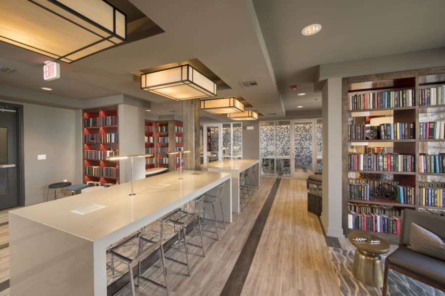 The library features a state-of-the-art conference and business center with multiple charging stations. (Courtesy Public Content)