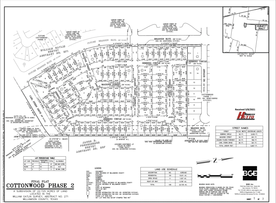 Phase 2 is located north of Carl Stern Drive and has 22.73 acres of land. (Courtesy city of Hutto)