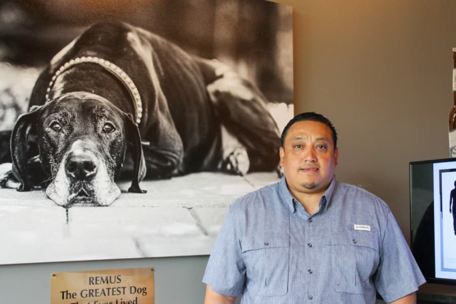 Owner Bryan Zuniga named Lucky Dog Sports Bar and Grill after his Great Dane, Remus. (Andy Li/Community Impact Newspaper)