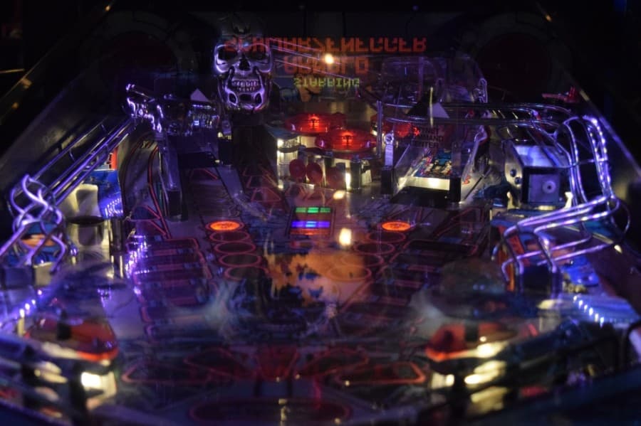 Pinball machines are included among entertainment options at Arcade 92. (Matt Payne/Community Impact Newspaper)