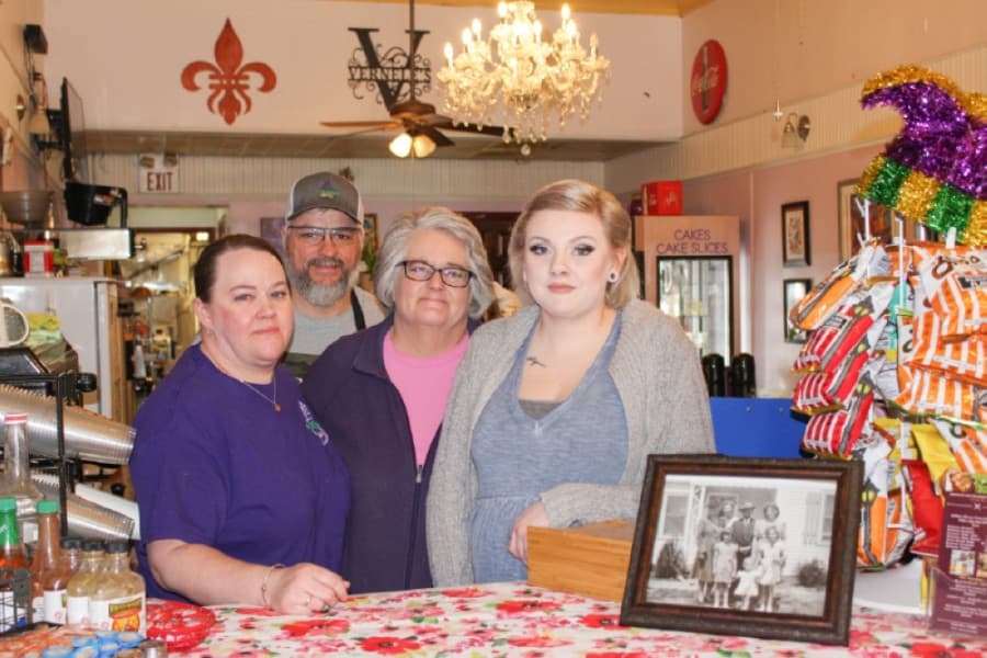 Linda Ezernack (center) runs the bakery with her daughter Shelby (right), husband Shawn (left) and family friend Amy Brooks (far left).