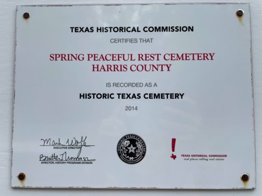 In 2012, OTSHCA requested a Historic Texas Cemetery designation from the Texas Historical Commission and in 2014, Spring Peaceful Rest Cemetery was named a Historic Texas Cemetery. (Hannah Zedaker/Community Impact Newspaper)