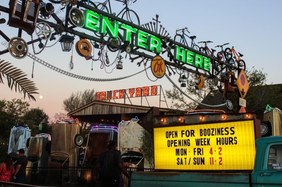 Laid-back dining and entertainment venue Truck Yard under construction in Fort Worth