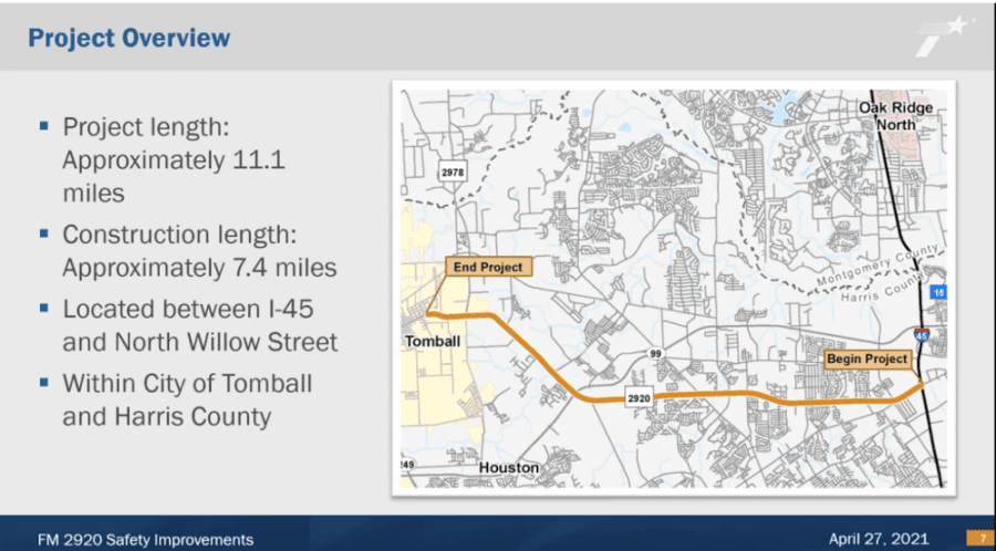 Construction of FM 2920 median improvements slated for February 2022