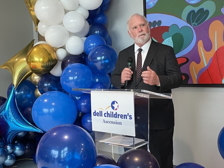 Chris Born, Dell Children’s Medical Center president, said the Specialty Pavilion will bring multiple services under one roof. (Nicholas Cicale/Community Impact Newspaper)
