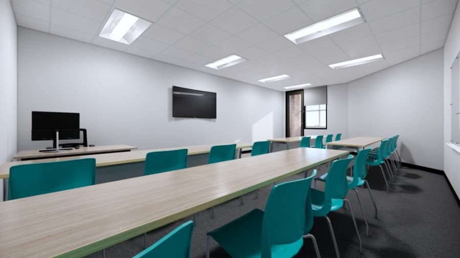 A design shows an example of what a classroom will look like at the new campus. (Courtesy Xavier Educational Academy)