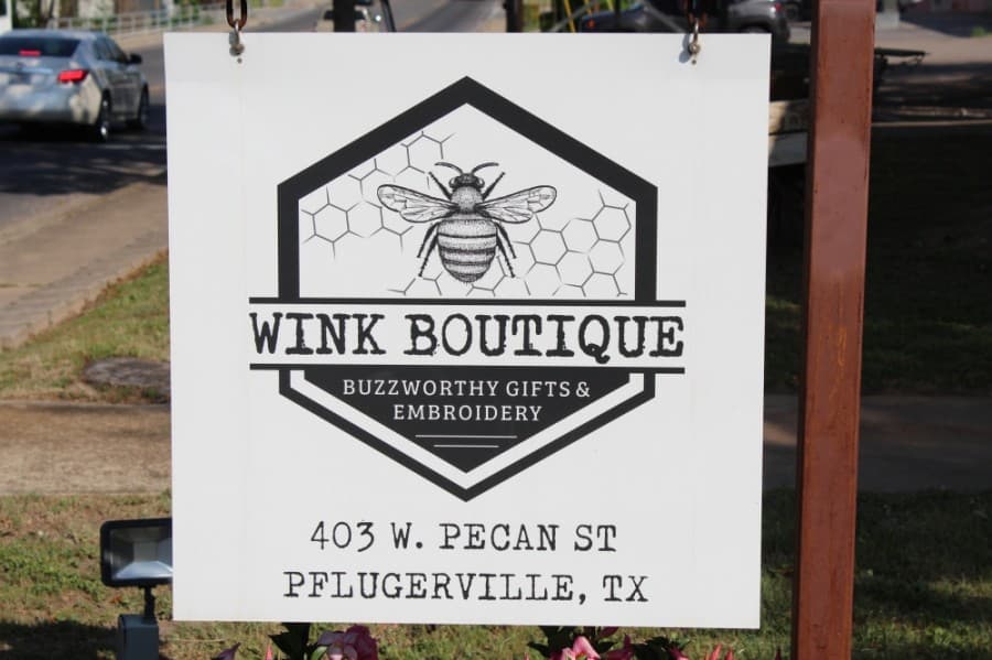 Parker said she kept the name Wink Boutique that was used from the previous owner because the shop is a community staple. (Megan Cardona/Community Impact Newspaper)