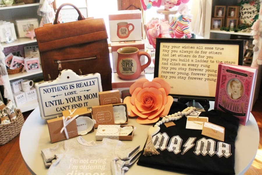 The shop sets up themed tables around a holiday, such as Mother's Day. (Megan Cardona/Community Impact Newspaper)