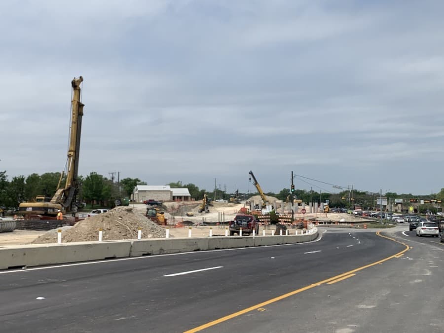 Construction of roundabout continues on RM 620 near I-35 in Round Rock