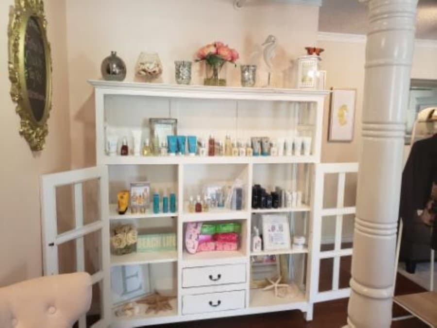 shelves with products