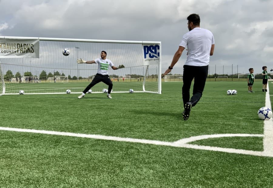 The turf and infill mix of the synthetic fields allows them to be playable after 20 minutes of heavy rain. (Courtesy Travis County)