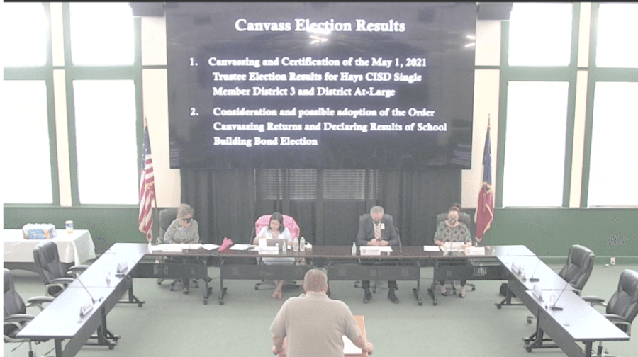 Hays CISD accepts May election results