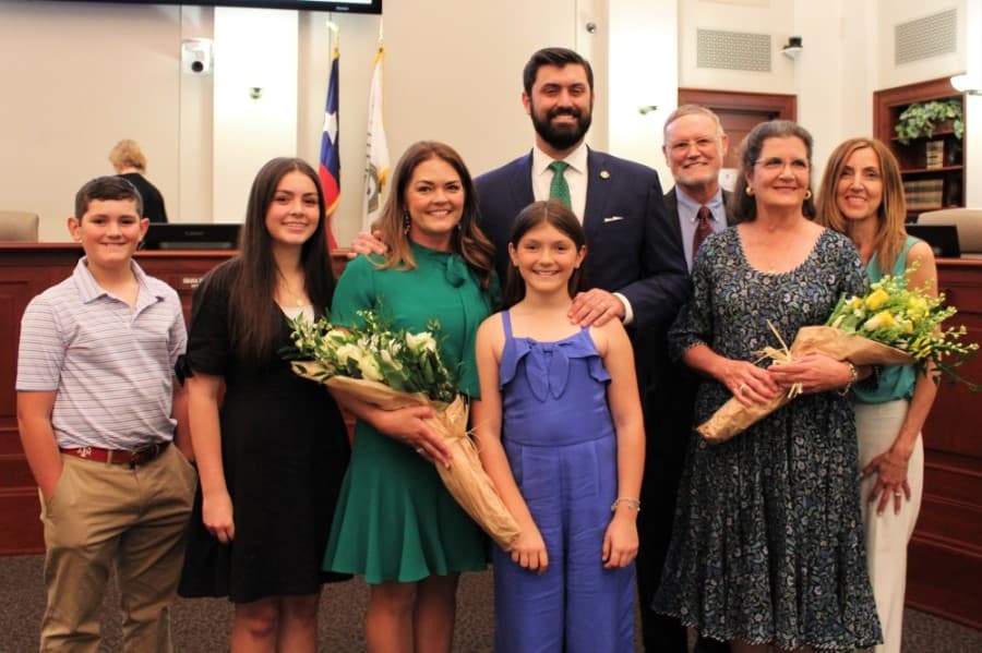 John Huffman and his family. (Sandra Sadek/Community Impact Newspaper)