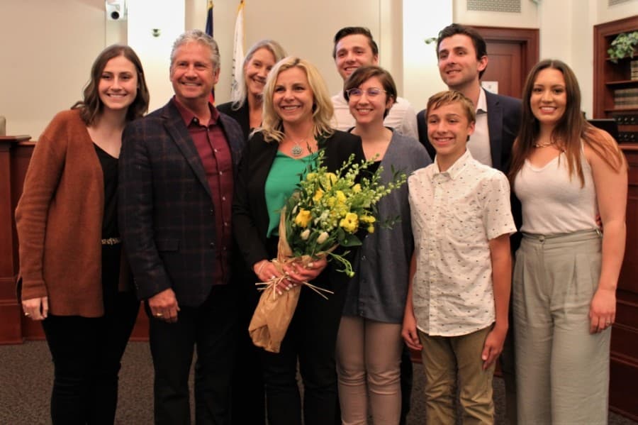 Amy Torres-Lepp and her family. (Sandra Sadek/Community Impact Newspaper)