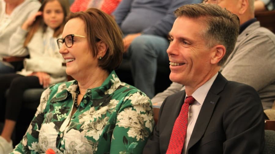 Former Southlake Mayor Laura Hill and councilmember Shawn McCaskill were also in attendance for the oath ceremony. (Sandra Sadek/Community Impact Newspaper)