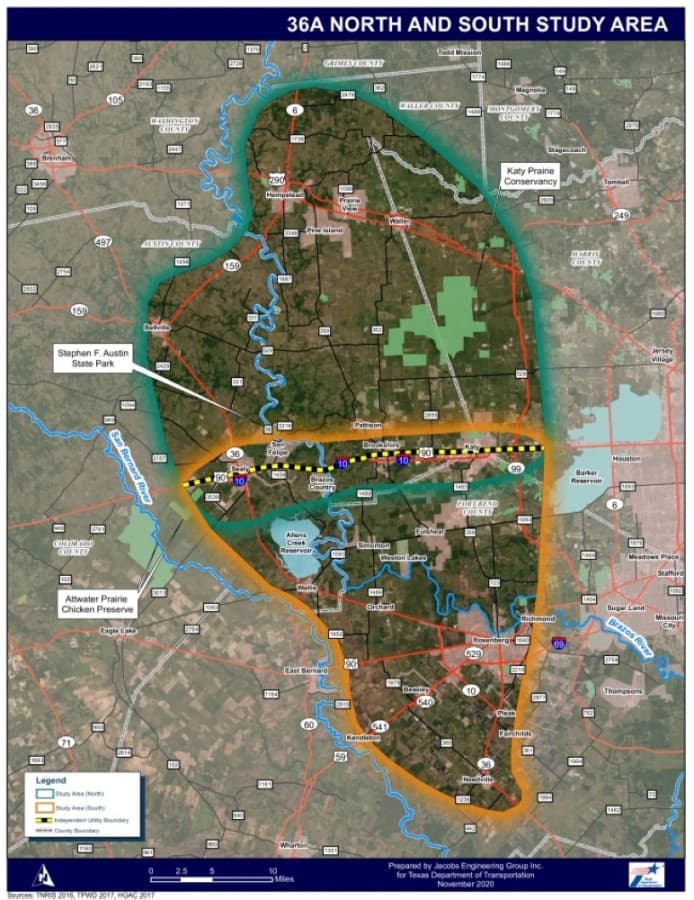 TxDOT, advocacy group look at feasibility of Hwy. 36A corridor through Brazoria, Fort Bend, Waller counties