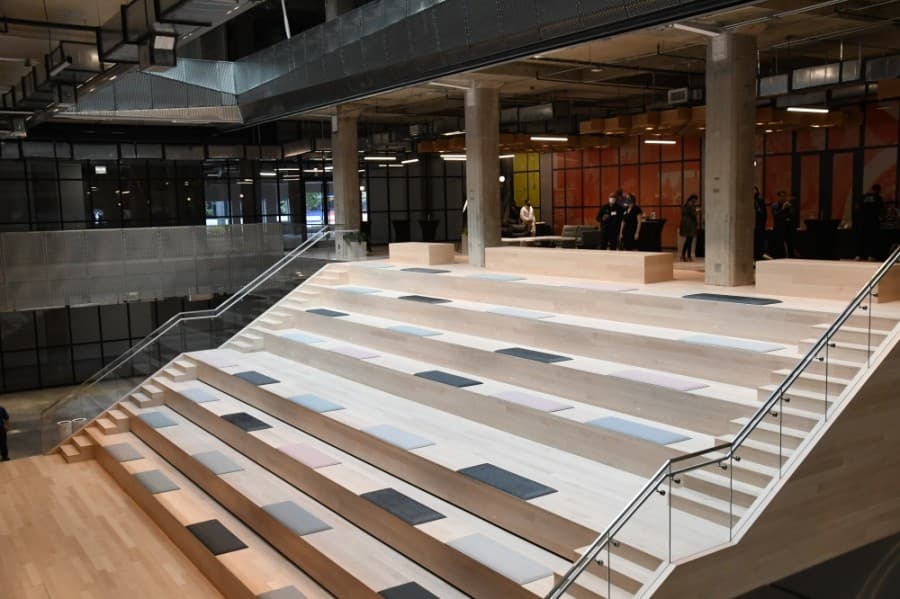 The forum at The Ion serves as a central event space and can host lectures, TED Talks, workshops and more. (Hunter Marrow/Community Impact Newspaper)