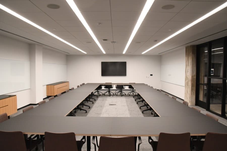 With sound isolating windows and doors, conference rooms in The Ion dampen the sound from the outside world and allow meetings to go uninterrupted. (Hunter Marrow/Community Impact Newspaper)