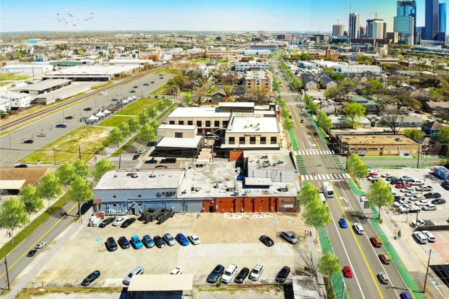 The area around Washington and Center streets would be shifted away from light industrial toward a new mix of uses. (Rendering courtesy Old Sixth Ward TIRZ)