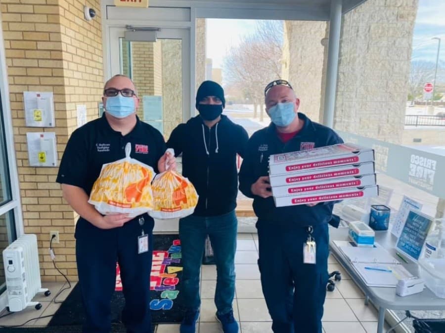 Members of the Frisco Indian Affairs Committee donated lunch to support first responders in February. (Courtesy Frisco Indian Affairs Committee)