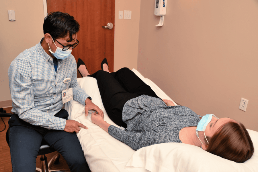 patient receiving acupuncture care