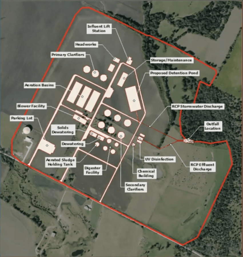 The facility will include typical wastewater treatment structures including primary clarifiers, aeration basins, dewatering and disinfection. (Courtesy city of Pflugerville)