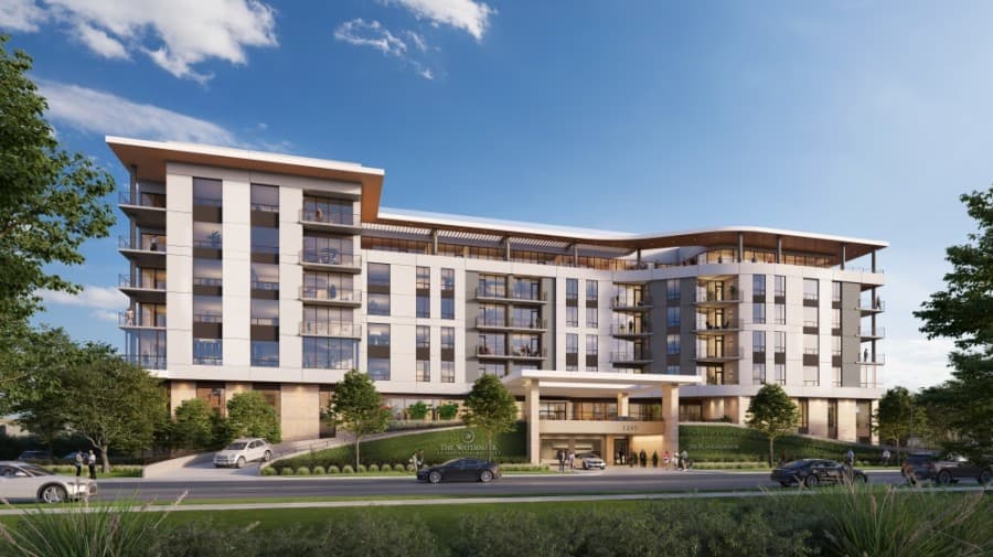 The seven-story project is slated to be complete in January 2022. (Courtesy Watermark Retirement Communities)