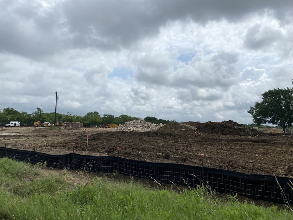 Property being cleared for Townhomes at Gattis in Round Rock