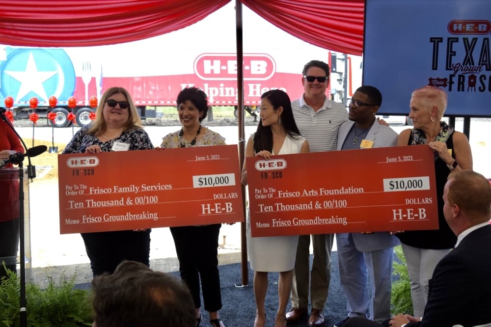 Five Frisco community organizations were gifted $10,000 each from H-E-B, including VFW Post 8273, Frisco FastPacs, Frisco Family Services, the Frisco Arts Foundation and the Boys & Girls Club Frisco. (Matt Payne/Community Impact Newspaper)