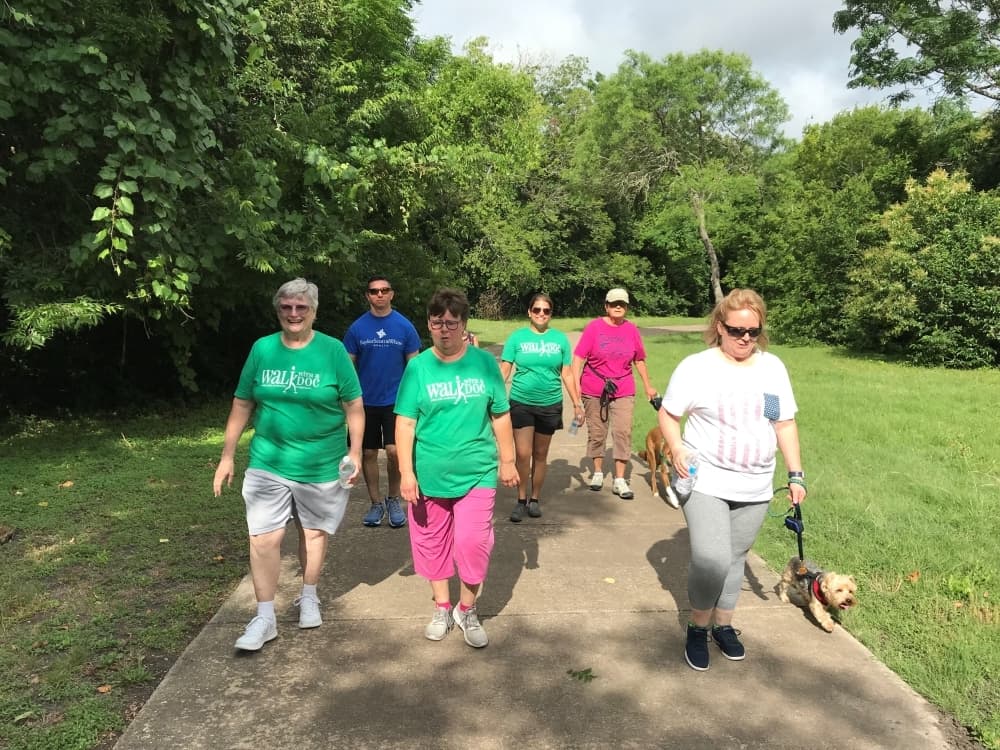 group of women taking a walk at the park