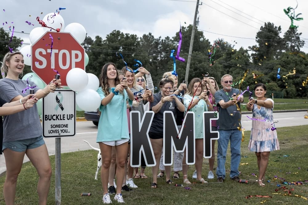 Kailee Mills Foundation installs 50 seat belt safety signs across Klein ISD secondary campus parking lots