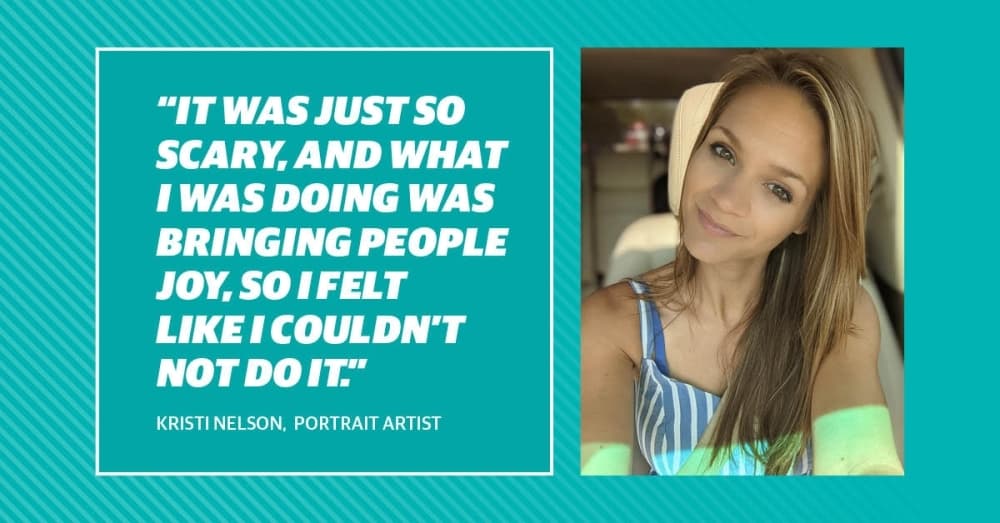 Mixed media portrait artist highlights health care workers