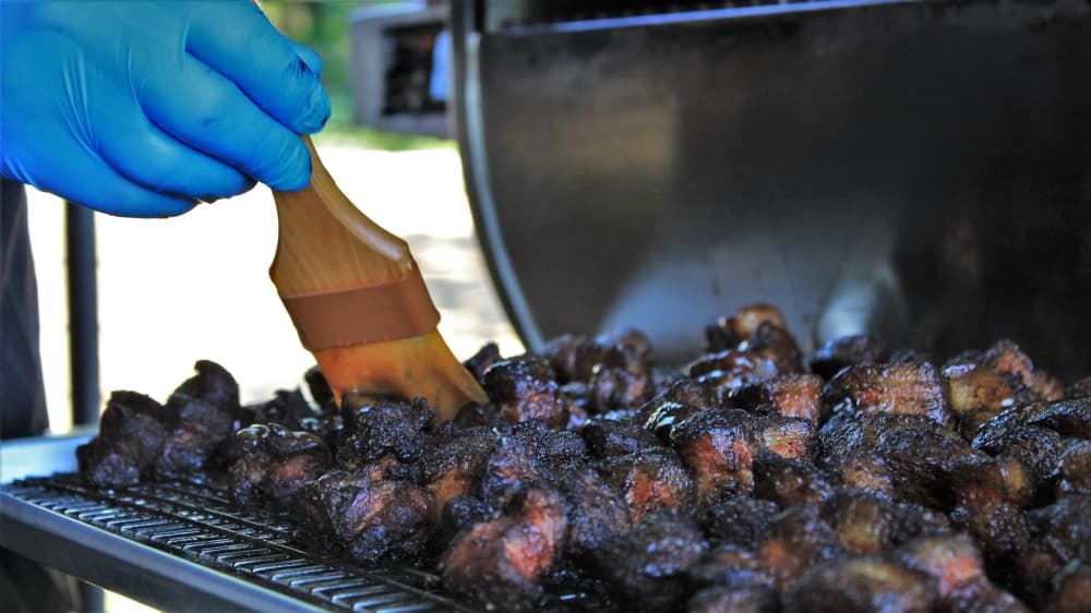 One of the restaurant's appetizers to try is the pork belly burnt ends. (Sandra Sadek/Community Impact Newspaper)