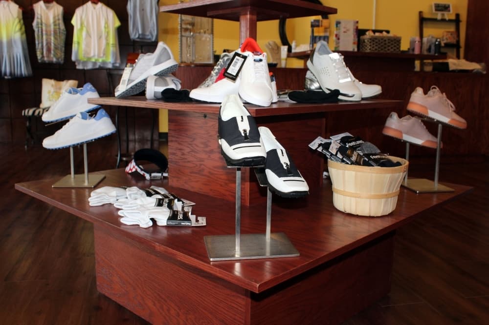 Gals on and off the Green offers a variety of women's golf shoes. (Karen Chaney/Community Impact Newspaper)