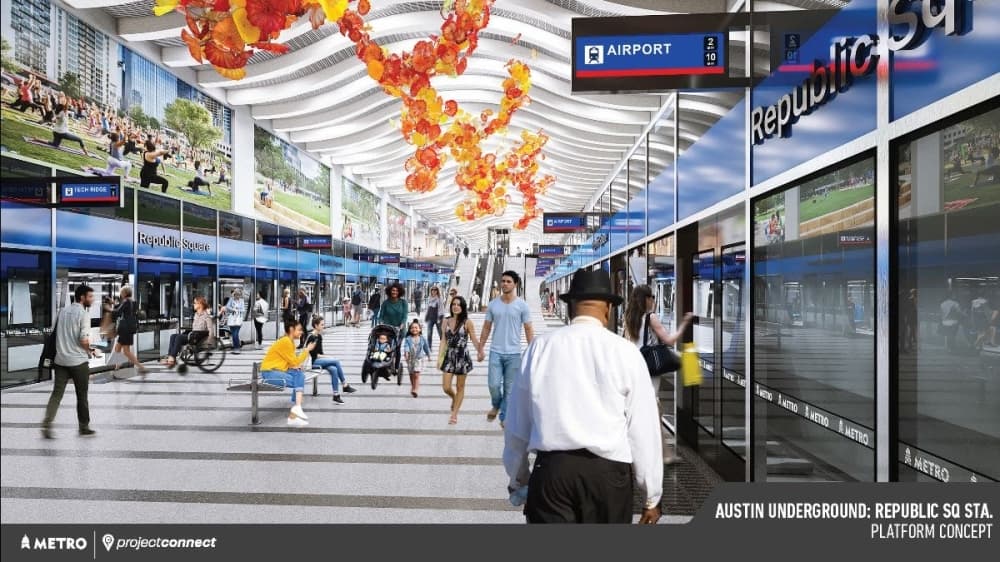 Capital Metro unveils initial plans for six underground rail stations in downtown Austin