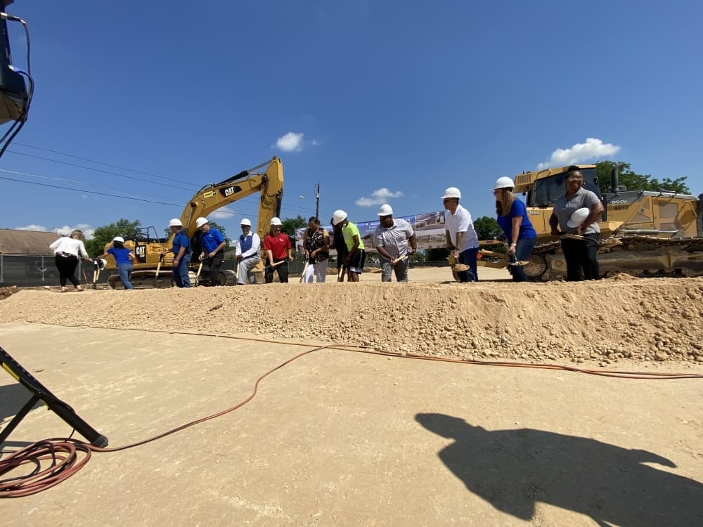Round Rock City Council members broke ground on the new Round Rock Public Library June 17. (Brooke Sjoberg/Comunity Impact Newspaper)