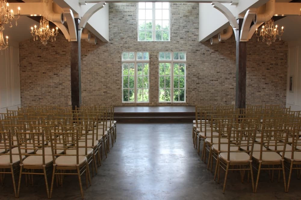 The design for the venue’s chapel took inspiration from the architecture of a barn previously on the site. (Andrew Christman/Community Impact Newspaper)