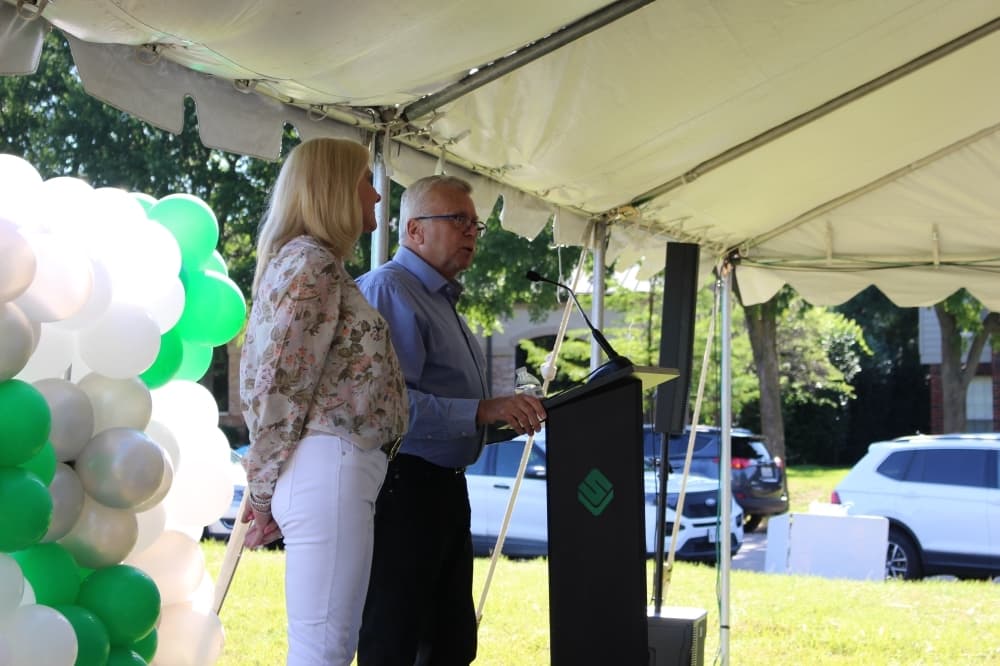 Carolyn and Mark Speese are the namesakes of the Speese Campus in honor of the long-term support the two have provided to the new facility. (Miranda Jaimes/Community Impact Newspaper)