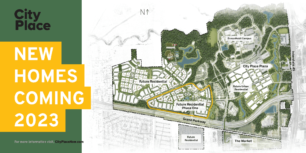 City Place, formerly known as Springwoods Village, will be expanding its residential offerings with new homes scheduled to be completed by 2023. (Courtesy City Place)