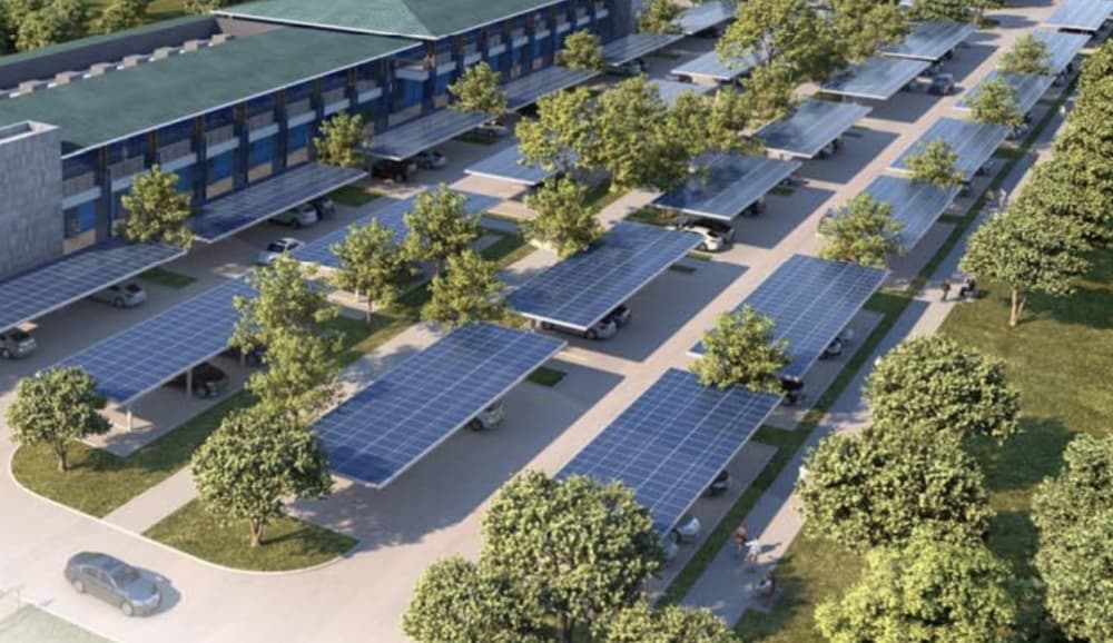 The Enclave in Frisco will include 90% covered parking, featuring a solar panel shade system providing sustainable energy to the campus. (Courtesy Fults Commercial Real Estate)