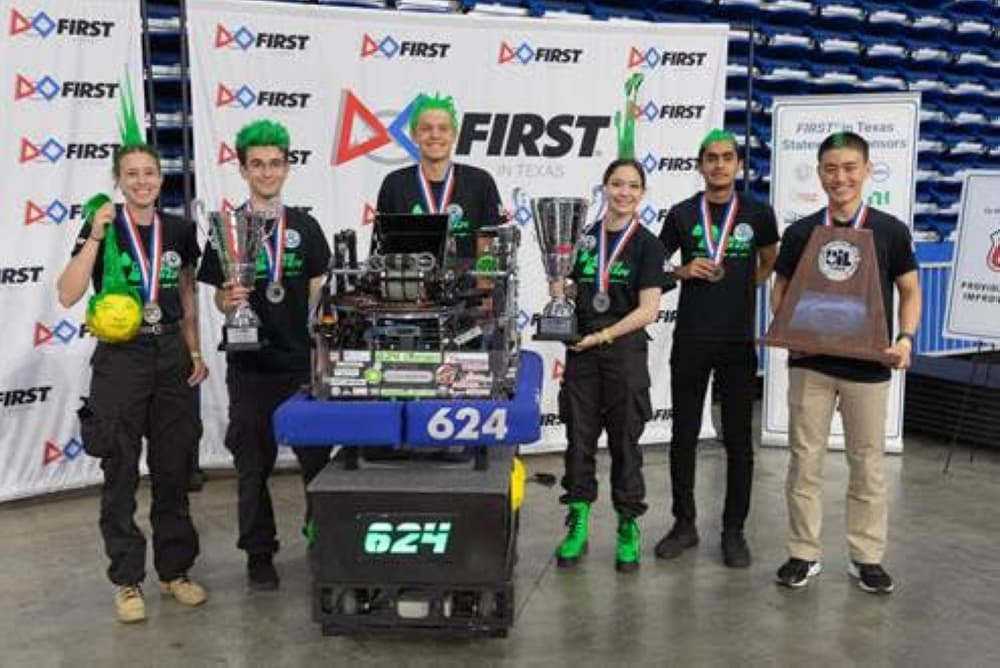 Cinco Ranch team CRyptonite wins second overall at the UIL Robotics State Championship