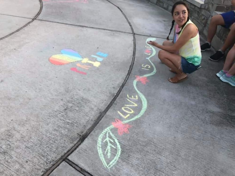 Participants made a donation to The Woodlands Pride in exchange for a set of chalk art pastels. (Courtesy The Woodlands Coalition for Equality)