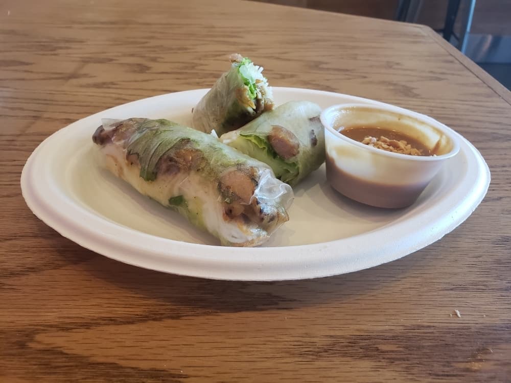 The spring rolls are made with chicken and come in orders of two. ($5.99) (Stephen Hunt/Community Impact Newsaper)