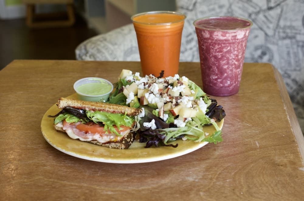 The Undercover Club ($8.99) and the Xochitl salad ($5.50-$8.95 full) can be purchased as single dish with half portions. (Warren Brown/Community Impact Newspaper)