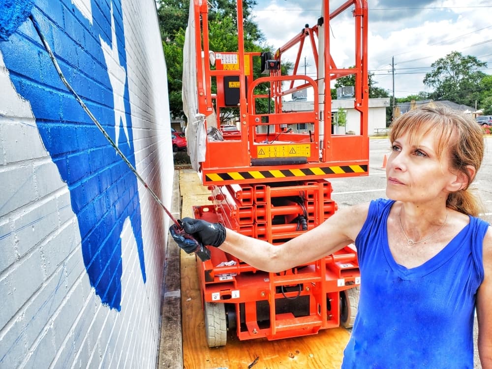 Mural taking shape on Main Street in Tomball