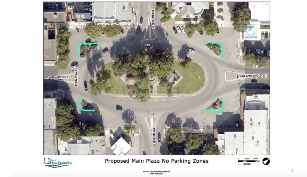 New Braunfels City Council moves to restrict parking around Main Plaza, approves rezoning of 60 acres to be used for single-family homes