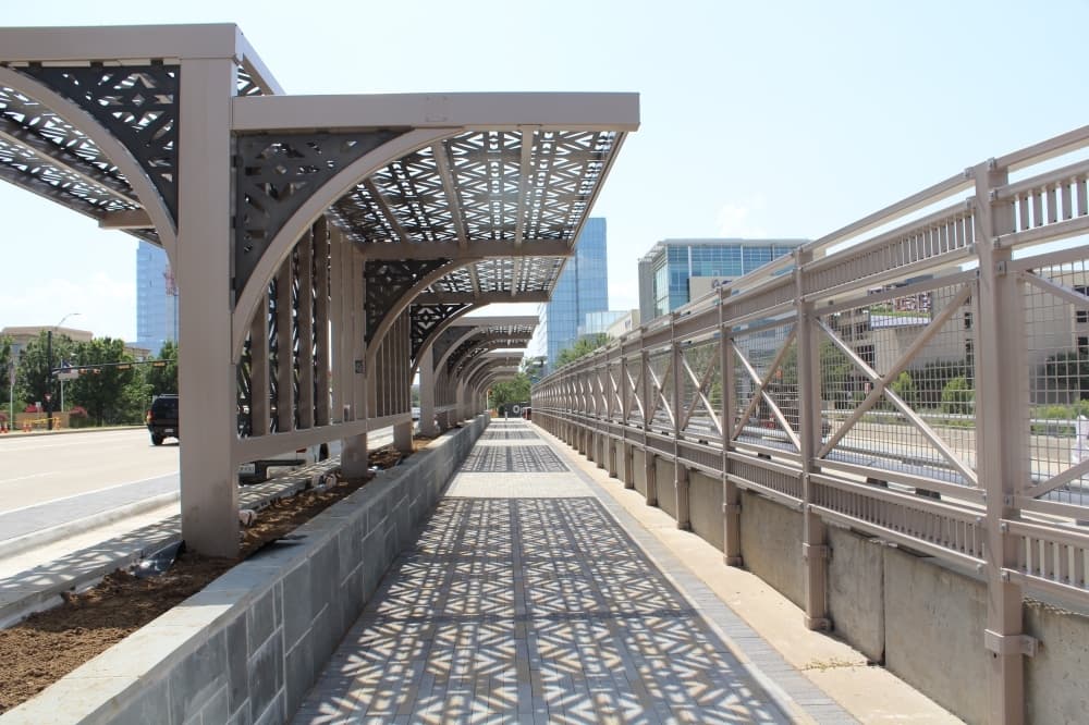 Canopied walkway connecting Legacy West, The Shops at Legacy now open